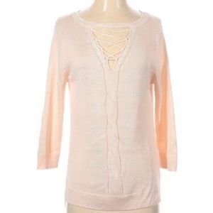 NEW YORK AND COMPANY SOHO JEANS PEACH SWEATER NEW WORN ONCE